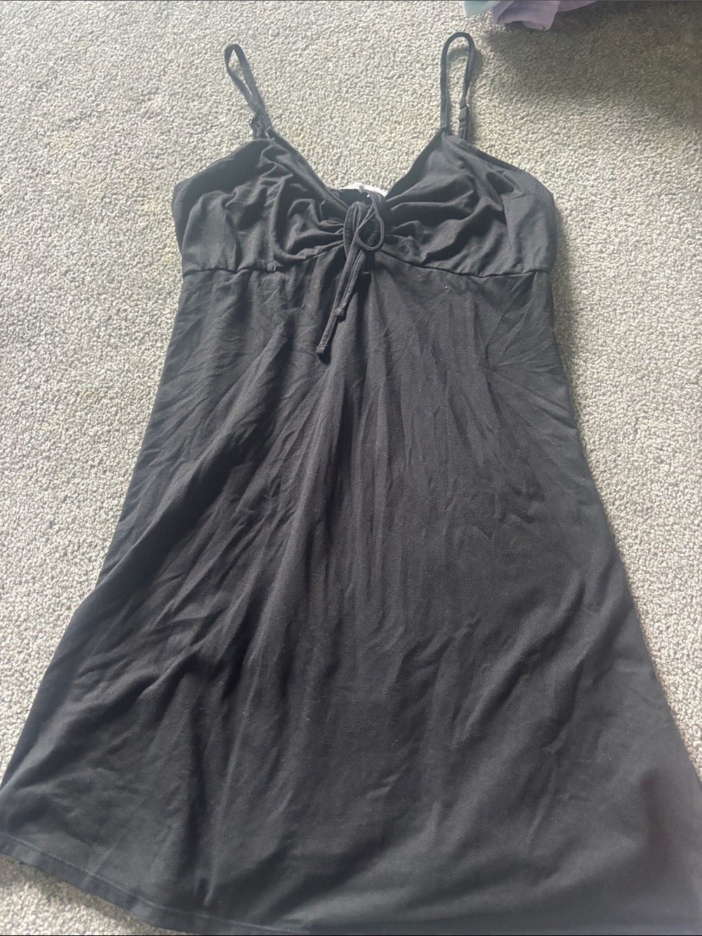 Hollister Black Tie-Front Slip Dress